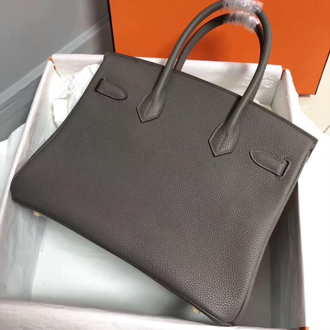 Hermes Birkin 35CM Togo Leather Handbag Dark Grey